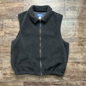 PENDLETON Sherpa Fleece Vest Full Zip Men's XL Made In USA  Logo Zipper